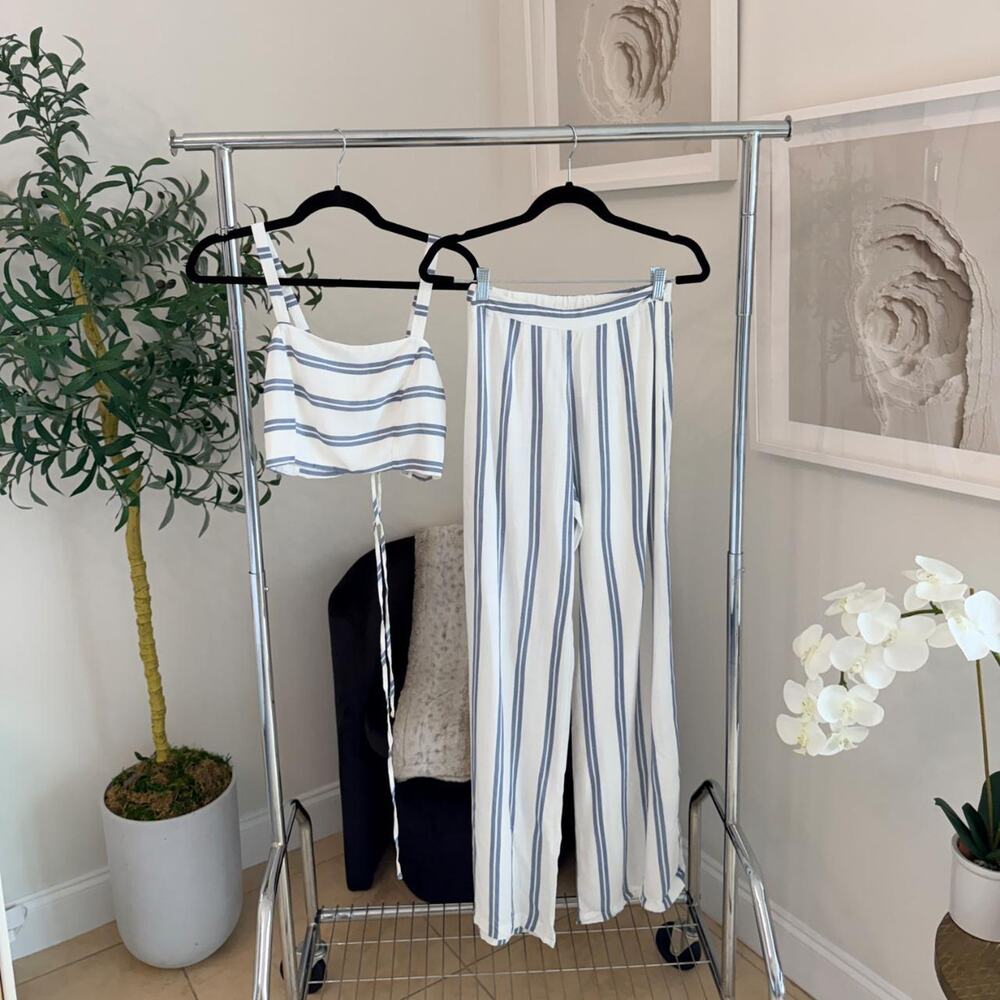 Striped Croptop & Pants Set
